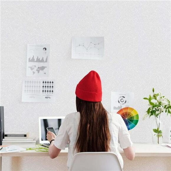 White Peel and Stick Wallpaper Textured Contact Paper for Walls Cabinets Shelf - Picture 3 of 7